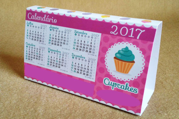 calendário de mesa porta caneta